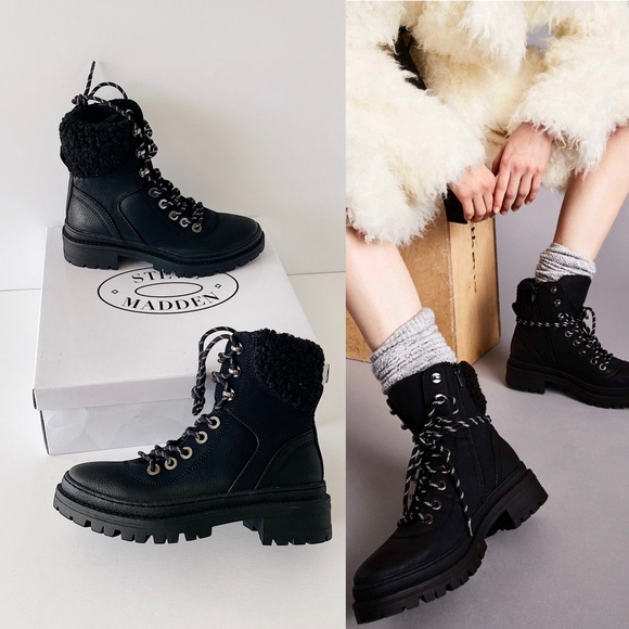 ✨New STEVE MADDEN Keystone Lace Up Boots - Picture 1 of 11